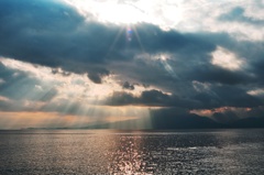 The sun falling