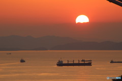 鷲羽山山頂からの夕日