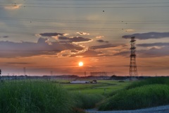 沈み行く夕陽。1日の終わりを告げる。