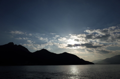 厳島と夕日