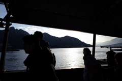 日暮れの厳島桟橋