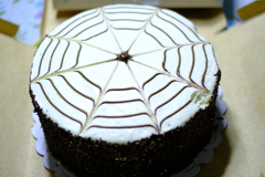 クリスマスケーキ+誰かの味見の跡